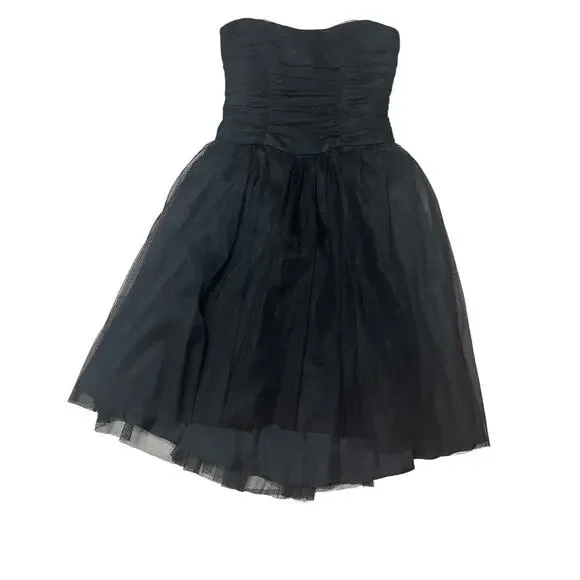Nicole Miller Collection 90s Y2K Black 6 Mini Dress Whimsygoth Fairy Tulle Prom - Picture 5 of 8